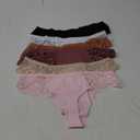 Seamless Underwear women Pack Thongs for Women No show Sexy Breathable Panties Ladies Lace Thong 6 Packs XS-XL (Medium, Black/Purple/Caramel/Complexion/White/Pink)