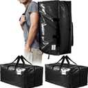 TAILI Heavy Duty Moving Bags, Clothing Storage Bags with Sturdy Zipper and Strong Handles, Black Clothes Storage Bins, Extra Large Tote for Moving Supplies, Better than Boxes (2-Pack)