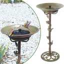 28.5" H Solar Bird Bath for Outside,Solar Fountain and Cast Iron Bird Bath,Metal Bird Baths Bubbler,Birdbaths for Outdoors,for Garden Outdoor Decoration