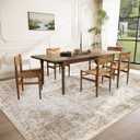 Area Rug 10x12 Washable Rug, Vintage Boho Medallion Rugs Non-Slip Soft Low Pile Large Distressed Rug Indoor Retro Carpet for Living Room Bedroom Dining Room Home Office (Brown, 10'x12')