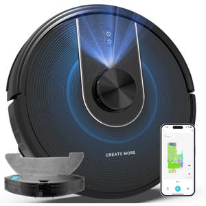 Bagotte Robot Vacuum and Mop Combo, 6000Pa Robotic Vacuums with Mapping, Automatic Self-Recharging, LiDAR Navigation,2.4G WiFi/App/Alexa/Remote Control for Pet Hair,Hard Floor,Carpet