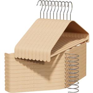 Bamboo Wood Hangers (Bamboo, 30 PCS)