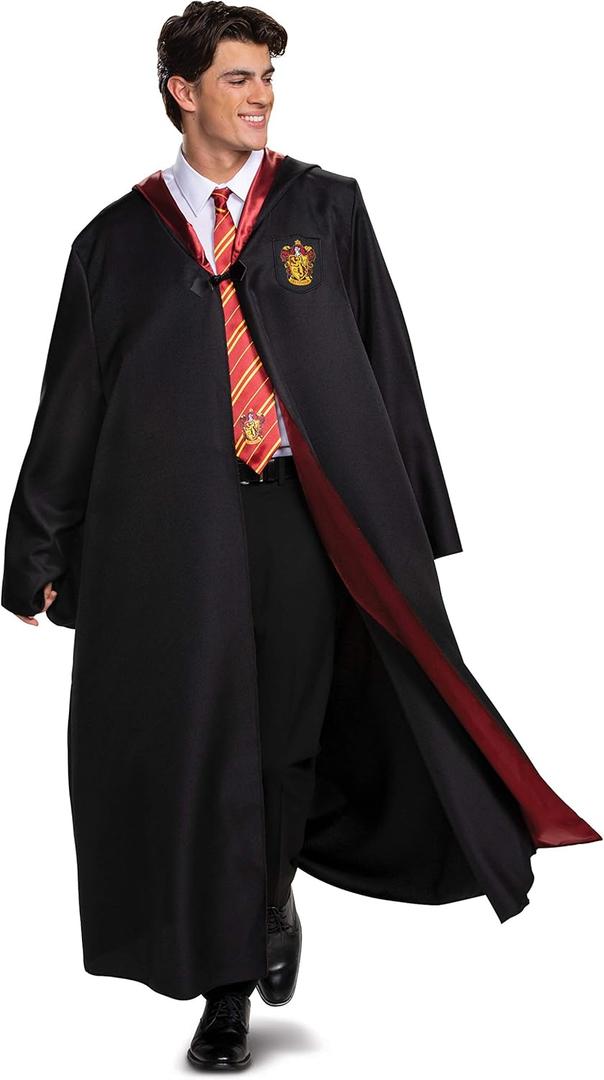 Harry Potter Robe, Deluxe Wizarding World Hogwarts House Themed Robes for Adults, Movie Quality Dress Up Costume Accessory (Medium (38-40))
