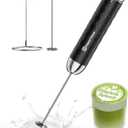Maestri House Rechargeable Milk Frother with Stepless Speed Control, LunaFro 2.0 Handheld Electric Foam Maker Waterproof Drink Mixer Foamer for Lattes, Cappuccino (Black)