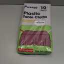 Pureegg Plastic Table Cloth Disposable 10 Pack, 54 x 108 Inch Table Cloths, Party, Thanksgiving Decorations, Harvest, Fall Tablecloths, Rectangle, Maroon Plastic Cover, Leakproof & Sturdy, Burgundy