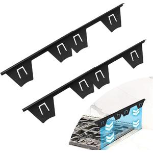 Stainless Steel Stove Gap Covers, Oven Gap Filler Perfect for Kitchen Stove and Counter Side Guard, Heat Resistant with Easy Clean, Retractable Length 13.8" to 27.5" Black (2 Pack)