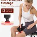 Upgraded 2-in-1 Massage Gun with Heat, Pain Relief Deep Tissue Back and Neck Massager with Extension Handle, Handheld Muscle Massage Gun for Back, Shoulder, Arm,Thigh, FSA-HSA Eligible