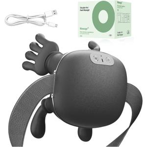 Nooydio Neck Massager, Neck and Back Massager with Heat & 4D Kneading, Shiatsu Deep Tissue Wireless Massager for Shoulder Cervical Pain Relief, Portable Rechargeable for Home Office (Black)