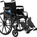 Medline Lightweight Wheelchair for Adults With Swing-Back, Desk-Length Arms, Elevating Leg Rests; 20" x 16"D Seat