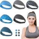 Dreamlover Workout Headbands for Women Athletic, Sweatbands, Sports Headbands for Exercise, 6 Pieces (Multi Colors A)