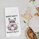 Easter Bunny Dish Towels - Funny Easter Gifts Decorative Waffle Weave Kitchen Towels, Pink Coquette Bunny Butt Hand Tea Towels, Easter Gifts (1624 Inches)