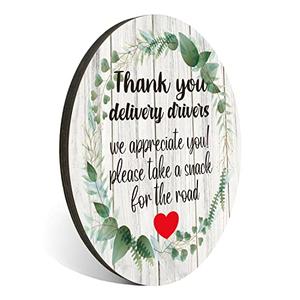 Thank You Delivery Drivers Sign for House, Front Door Thank You Sign for Indoor/Outdoor Home, Office or Business Use, 4" x 5" (with Strong Adhesive Tape) - PMB020 Multicolor