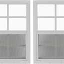 Shed Windows and More 24" W x 36" H Shed Window Tempered Glass with a Screen, 2 Pack Windows for Shed Chicken Coop Playhouse (White Flush)
