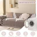 SmoBe Sofa Covers Washable, Chenille Sofa Covers for 3 Cushion Couch, Reversible Non Slip Futon Cover L Shape Sofa Cover, Pet Couch Cover with Tassel, Sofa Slipcovers 71" X 118" - Brown