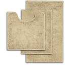 RUN HELIX Beige Bathroom Rugs Ultra Soft Rugs and Mats Set 3 Pieces Bath Rug Set Thick Chenille Bath Rugs Non Slip Bath Mats for Bedroom