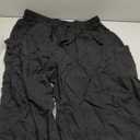 TARSE Womens Linen Wide Leg Pants Casual Loose Drawstring Summer Beach Travel Vacation Palazzo Harem Pants with Pockets (Medium, Black)