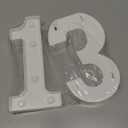 Treela 8.7'' Birthday Decorative LED Light up Numbers, Glitter Marquee Number Sign for Night Birthday Party Decorations Anniversary Bar LED Sign Backdrop Wall Table Centerpieces(13th,White)