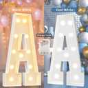 4 FT Light Up Marquee Letters, Giant Mosaic Letter Cool White and Warm White LED, Large Lighted Alphabet Lights for Balloons Birthday Party Anniversary Wedding Decorations, Letter Z