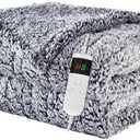 Heated Blanket Heated Throw, Electric Blanket 50"x60" Heating Blanket with 8 Hours Auto Off 10 Fast Heating Levels Machine Washable Sherpa Heated Blanket with Overheating Protection