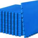ProsourceFit Weaved Pattern Extra Thick Exercise Puzzle Mat 1-inch, EVA Foam Interlocking Tiles for Protective, Cushioned Flooring for Home and Gym Equipment; Blue, 72 SQ FT, 18 Tiles