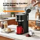 Horavie Small Single Serve Coffee Maker for K Cup and Grounds, Fast Brew One Cup Coffee Machine with One Button, 6 to 12 oz. Brew Sizes, Perfect for Home and Travel, Black