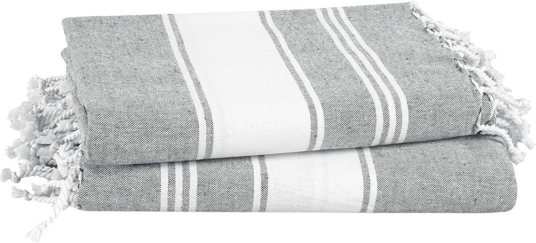 LANE LINEN Beach Towel, 2 Pack Beach Towels Oversized, 39"x71", Quick Dry Pool Towels for Adults, Absorbent Sandproof, Lightweight Travel Beach Towel - Alloy