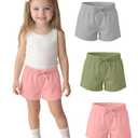 Mumucove 3 Pack Toddler Girls Shorts, 3-Color, 3T