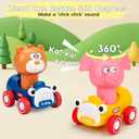 AugToy Press and Go Toy Cars for Toddlers 1-3, Animal Racing Cars Infant Baby Toys 6-9-12-18 Months, Cars Toys for 1 2 Year Old Boy Girl Gifts, One 1st First Year Old Boy Girl Birthday Easter Gifts