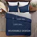 Basic Beyond Queen Comforter Set - Navy Blue Comforter Set Queen Size, Reversible Bed Comforter Queen Set for All Seasons, Navy/Grey, 1 Comforter (88"x92") and 2 Pillow Shams (20"x26"+2")