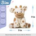 Hopearl Adorable Plush Cow Toy Floppy Dairy Cattle Soft Stuffed Animal Cute Birthday Gifts for Boys Girls Kids Toddlers, Light Brown, 9''