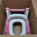 Potty Training Toilet Seat with Step Stool Ladder for Boys and Girls, 2 in 1 Potty Training Toilet, Splash Guard Anti-Slip Pad Step Stool （Pink) Pedal Upgrade.