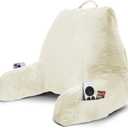 Nestl Reading Pillow with Shredded Memory Foam, Designed for Sitting Up in Bed and Couch, Back and Arms Adjustable Support for Adult & Teens Backrest Pillows for Reading, with Washable Cover Off White Standard 18"