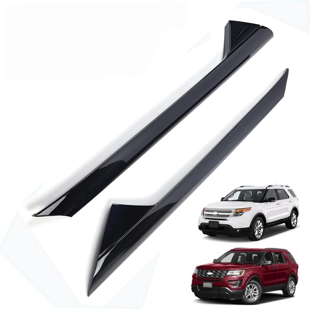 Windshield Trim Molding Front Outer Window Panel Explorer,Windshield Moulding Guard Cover XLT Window Bracket Gasket for Ford Explorer 2011 2013 2014 2015 2017 2019 (Driver+Passenger Side)