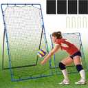 2-in-1 Volleyball Rebounder Net, Adjustable from 7x4 ft to 4x4.5 ft, 5 Angle Adjustable Volleyball Practice Net Training Equipment for Volleying,Bumping,Spiking,Multi-Sport Practice