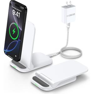 Pixel Wireless Charger Fast Charging Stand for Google Pixel 10a 10 Pro XL Fold 9a 9 Pro XL Fold 8a 8 Pro 7a 7 Pro 6 Pro, Samsung Galaxy S26 S25 S24 S23 S22, 15W Wireless Charging Station Fast Charger (White)