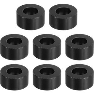 PATIKIL M10 Aluminum Spacer, 8 Pcs Metal Spacers Aluminum 10.5mm ID x 20mm OD x 10mm L Aluminum Spacer Screw Standoff Round for 2/5in or M10 Screw Bolt,Black