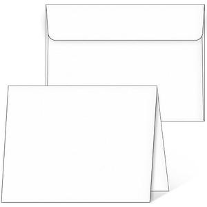 Blank Cards and Envelopes 5x7, 25 Pack White Invitation Cardstock with Self-Seal Thank You Greeting Cards, Print Custom for All Occasions DIY