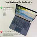 Keyboard for Microsoft Surface Pro Copilot+ (11th Edition) / Pro 11 / Pro 10/9 / 8 / X, 13 inch, Detachable Type Cover with Touchpad, 7-Color Backlit & Pen Holder (Gray)