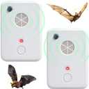 Ultrasonic Bat Repellent Devices for Attic,Bat Removal Keep Away,Electronic Plug in Bird Repellent Deterrent System for Porch Outdoor Indoor,Friendly to Human & Pet(2 Pack)