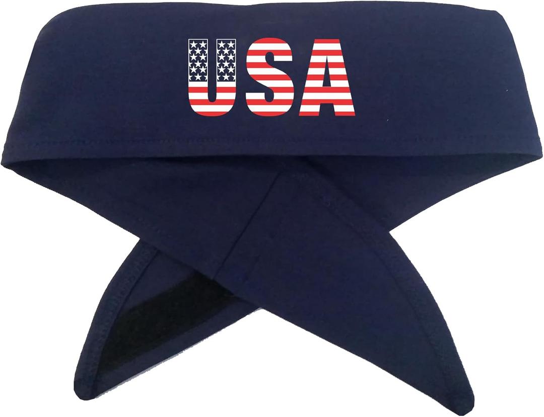 Ice Cool Neck Cooler Bandana, with 2 Smartice Cooling Strips, Enabling prolonged Cool Comfort at Home, Work or Play. (Navy, USA)