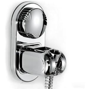 Suction Cup Handheld Shower Head Holder - 90 Degree 5 Angles Adjustable - Wide Input - Ideal for Large & Heavy Shower Heads - Bathroom Wall Mounted Shower Wand Holder (Polished Chrome)