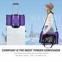 Henkelion Pet Carrier for Small Medium Cats Dogs Puppies up to 15 Lbs, Airline Approved Small Dog Carrier Soft Sided, Collapsible Travel Puppy Carrier - Purple