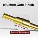 Adjustable 36-72 Inch Luxury Gold Curtain Rods for Windows, 1 Inch Diameter Heavy Duty Curtain Rods,Single Long Window Treatment Rods, Moden Decorative Drapery Rods for Bedroom Kitchen