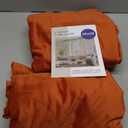 MIULEE Orange Privacy Sheer Curtains That Let Light in 84 Inches Long Non-See-Through Semi Sheer Curtain Light Filtering Window Curtains Fall Decor Drapes for Living Room Bedroom 2 Panels Set