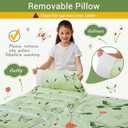 Lasoftan Toddler Nap Mat with Pillow and Blanket, Extra Large Rolled Napping Mats,Slumber Bags for Boys Girls,Kids Sleeping Bag for Daycare, Preschool Travel Camping