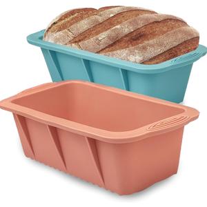 Silicone Bread Loaf Pan, 2 PCS Rectangular Non-Stick Baking Mold Pans for Oven, Bread, Cake, Easy Release
