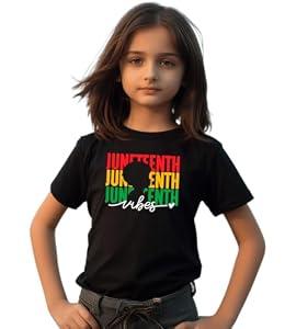Repeating Juneteenth Vibes Kids Toddler Baby Boys Girls Shirt Independence Day Black History Shirt (5T)