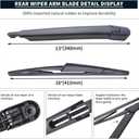 MIKKUPPA Rear Wiper Arm Blade, Replacement for 2009-2016 Ford Expedition, Lincoln Navigator, Back Windshield Wiper Assembly Replacement, All Season Natural Rubber Cleaning Window OEM 9L1Z17526A