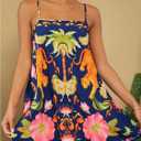 Floerns Women's Tropical Sleeveless Cami Dress Loose Holiday A Line Mini Dresses (M)