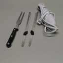 Mueller Ultra-Carver Electric Knife for Carving Meats, Poultry, Bread, Crafting Foam. Stainless Steel Blades, Powerful Motor, Ergonomic Handle, One-Touch On/Off Button, Serving Fork Included, White